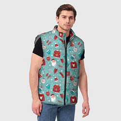 Мужской жилет Праздничный новогодний узор, цвет: 3D-светло-серый — фото 2