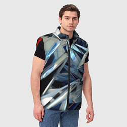 Мужской жилет Абстрактные осколки голубого цвета, цвет: 3D-красный — фото 2