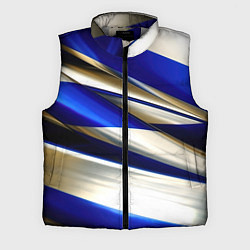 Мужской жилет Blue white abstract, цвет: 3D-светло-серый