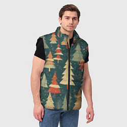 Мужской жилет Елки новый год, цвет: 3D-черный — фото 2