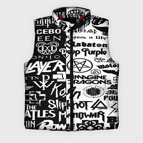 Мужской жилет Логотипы лучших групп черно белый / 3D-Красный – фото 1
