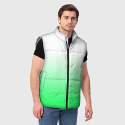 Мужской жилет Градиент бело-зелёный, цвет: 3D-светло-серый — фото 2