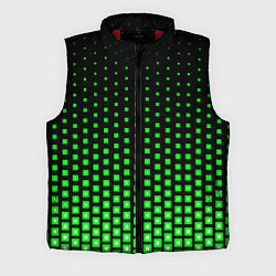 Мужской жилет Зелёные квадраты, цвет: 3D-красный
