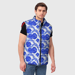 Мужской жилет Гжель классика, цвет: 3D-красный — фото 2