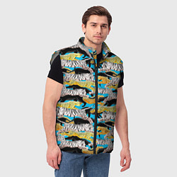 Мужской жилет Прыжок диких кошек, цвет: 3D-светло-серый — фото 2