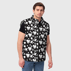 Мужской жилет Черно белые фигурки, цвет: 3D-светло-серый — фото 2