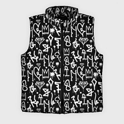 Мужской жилет Черно белые каракули паттерном