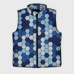 Мужской жилет Камуфляж гексагон синий, цвет: 3D-светло-серый