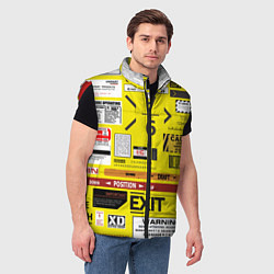 Мужской жилет Предупреждающие знаки, цвет: 3D-красный — фото 2