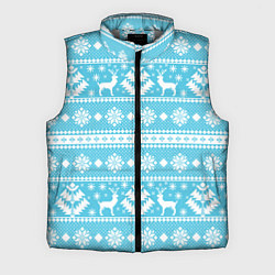 Мужской жилет Новый год ели и олени, цвет: 3D-светло-серый