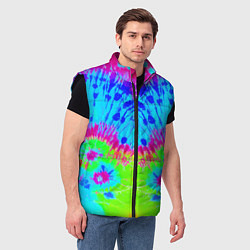 Мужской жилет Tie-Dye abstraction, цвет: 3D-черный — фото 2