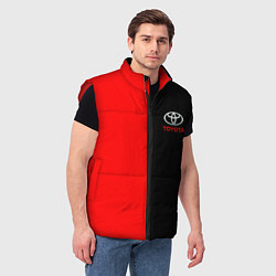 Мужской жилет Toyota car красно чёрный, цвет: 3D-красный — фото 2