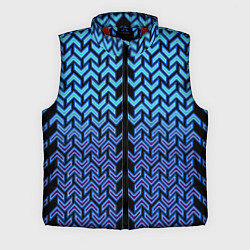 Мужской жилет Синие стрелки на чёрном фоне киберпанк