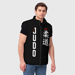 Мужской жилет Борьба дзюдо с иероглифом, цвет: 3D-черный — фото 2