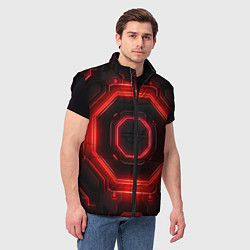 Мужской жилет Nvidia style black and red neon, цвет: 3D-черный — фото 2