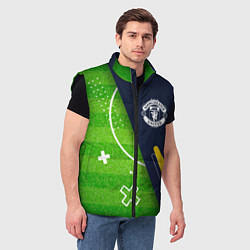 Мужской жилет Manchester United football field, цвет: 3D-черный — фото 2