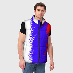 Мужской жилет Штрихи триколор, цвет: 3D-черный — фото 2