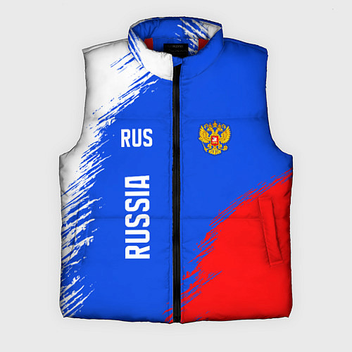 Мужской жилет Триколор и герб России / 3D-Красный – фото 1