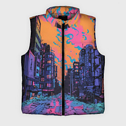 Мужской жилет Киберпанк город в стиле комиксов