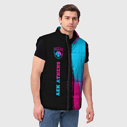 Мужской жилет AEK Athens - neon gradient по-вертикали, цвет: 3D-черный — фото 2