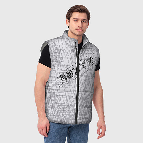 Мужской жилет Равнодушие на сером фоне / 3D-Светло-серый – фото 3