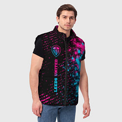 Мужской жилет Leeds United - neon gradient по-вертикали, цвет: 3D-черный — фото 2