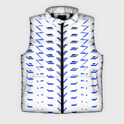 Мужской жилет Чёрные и синие полосы на белом фоне, цвет: 3D-черный