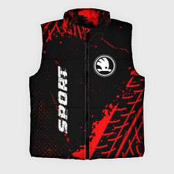 Мужской жилет Skoda red sport tires, цвет: 3D-черный