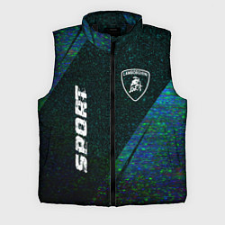 Мужской жилет Lamborghini sport glitch blue, цвет: 3D-черный