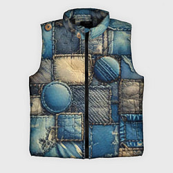 Мужской жилет Denim patchwork - ai art, цвет: 3D-черный