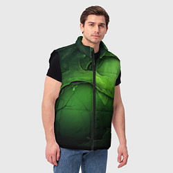 Мужской жилет Зеленая яркая абстрактная текстура, цвет: 3D-черный — фото 2