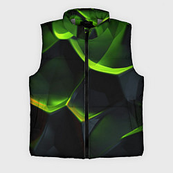 Мужской жилет Green neon abstract geometry, цвет: 3D-светло-серый