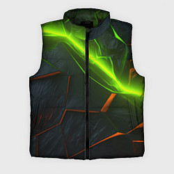 Мужской жилет Green neon abstract geometry