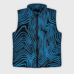 Мужской жилет Синие линии узор, цвет: 3D-черный