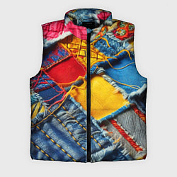 Мужской жилет Colorful denim patchwork - ai art