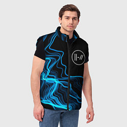 Мужской жилет Twenty One Pilots sound wave, цвет: 3D-черный — фото 2