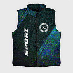 Мужской жилет Mercedes sport glitch blue, цвет: 3D-черный