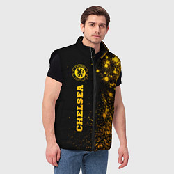 Мужской жилет Chelsea - gold gradient по-вертикали, цвет: 3D-черный — фото 2