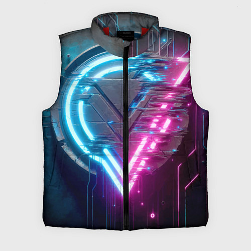 Мужской жилет Neon geometric abstraction - ai art / 3D-Красный – фото 1