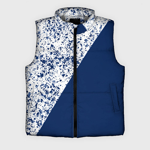 Мужской жилет Сине-белый пополам / 3D-Светло-серый – фото 1