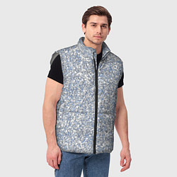 Мужской жилет Текстурированный бело-голубой мелкий камень, цвет: 3D-светло-серый — фото 2