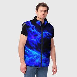 Мужской жилет Синий густой дым - inferno blue, цвет: 3D-светло-серый — фото 2