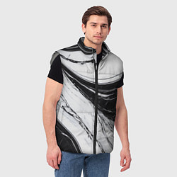 Мужской жилет Мрамор черно-белый, цвет: 3D-светло-серый — фото 2
