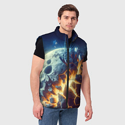 Мужской жилет Взрыв планеты - космос от нейросети, цвет: 3D-черный — фото 2