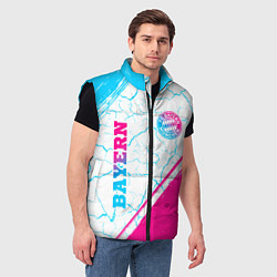 Мужской жилет Bayern neon gradient style вертикально, цвет: 3D-черный — фото 2