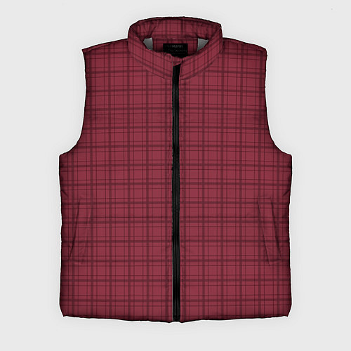 Мужской жилет Тёмный красный клетчатый / 3D-Светло-серый – фото 1