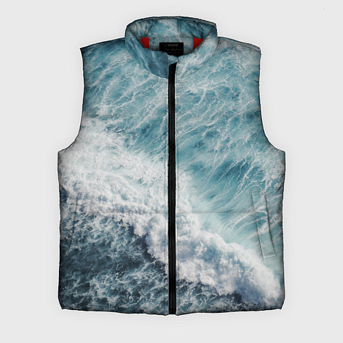 Мужской жилет Морская бирюзовая волна / 3D-Красный – фото 1