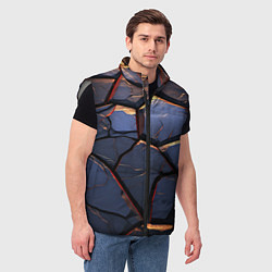 Мужской жилет Темная абстрактная объемная плитка, цвет: 3D-светло-серый — фото 2