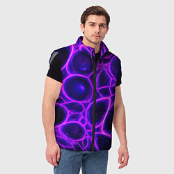 Мужской жилет Фиолетовы неоновые соты, цвет: 3D-светло-серый — фото 2