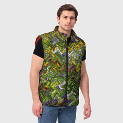 Мужской жилет Разноцветная абстракция, цвет: 3D-красный — фото 2